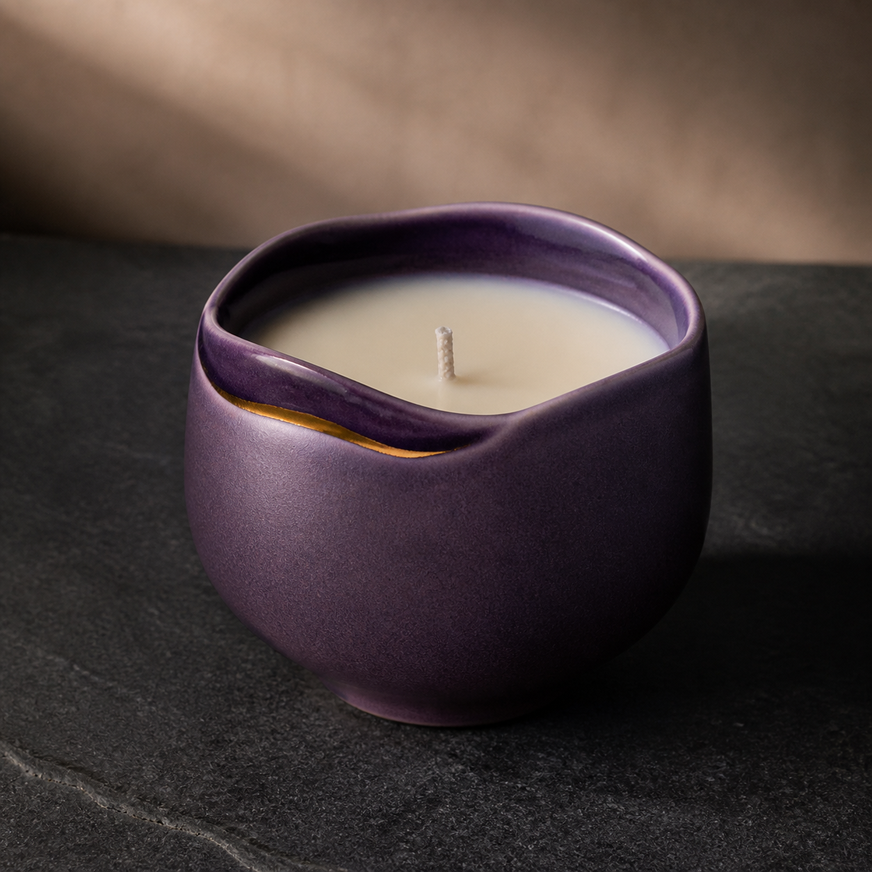 Velvet Aurora Wick Vessel - original aromatherapy candle design